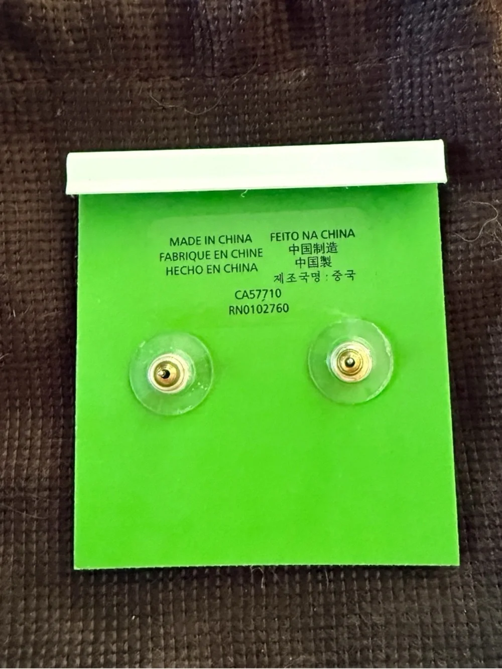 Kate Spade New York Small Square Crystal Stud Earrings Gold